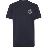 Besticktes T-Shirt mit Wappen und Rundhalsausschnitt