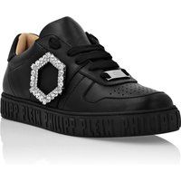 Schwarze Lo-Top-Sneakers aus Leder