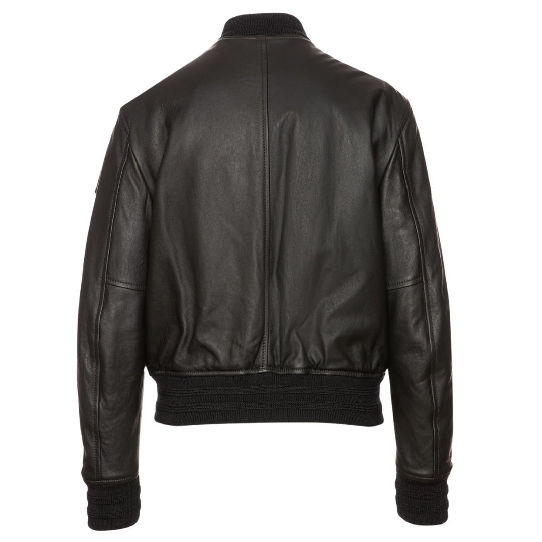 Bomberjacke aus Wollmix und Leder