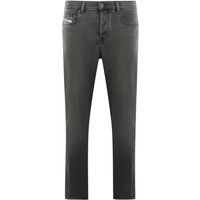 Dunkelgraue Jeans mit konischem Bein