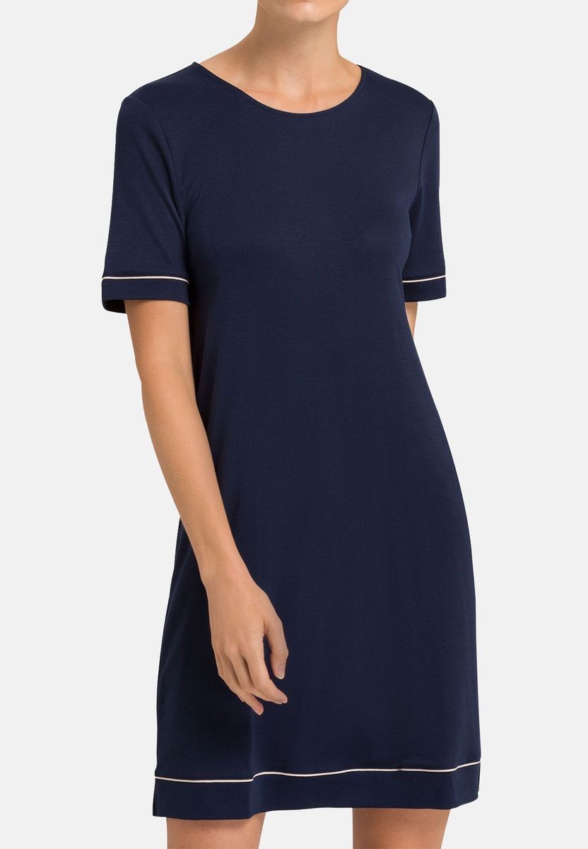 Bequemes Kurzarm-Nachthemd mit Zierleiste