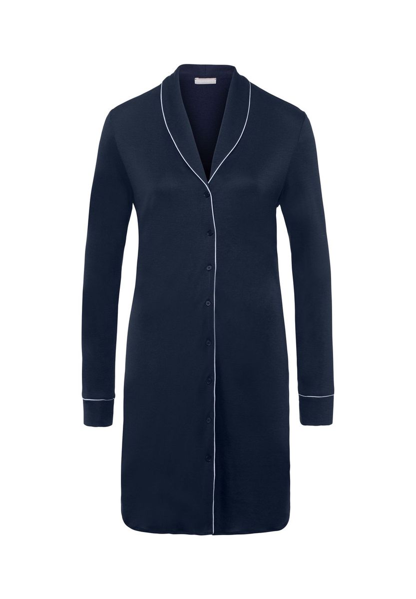 Klassisches Nachthemd mit Knopfleiste und Paspelierung