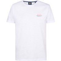 Weißes Kurzarm-T-Shirt aus Baumwolle mit Rundhalsausschnitt