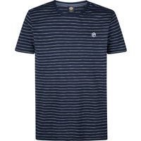 Gestreiftes Baumwoll-T-Shirt mit Rundhalsausschnitt