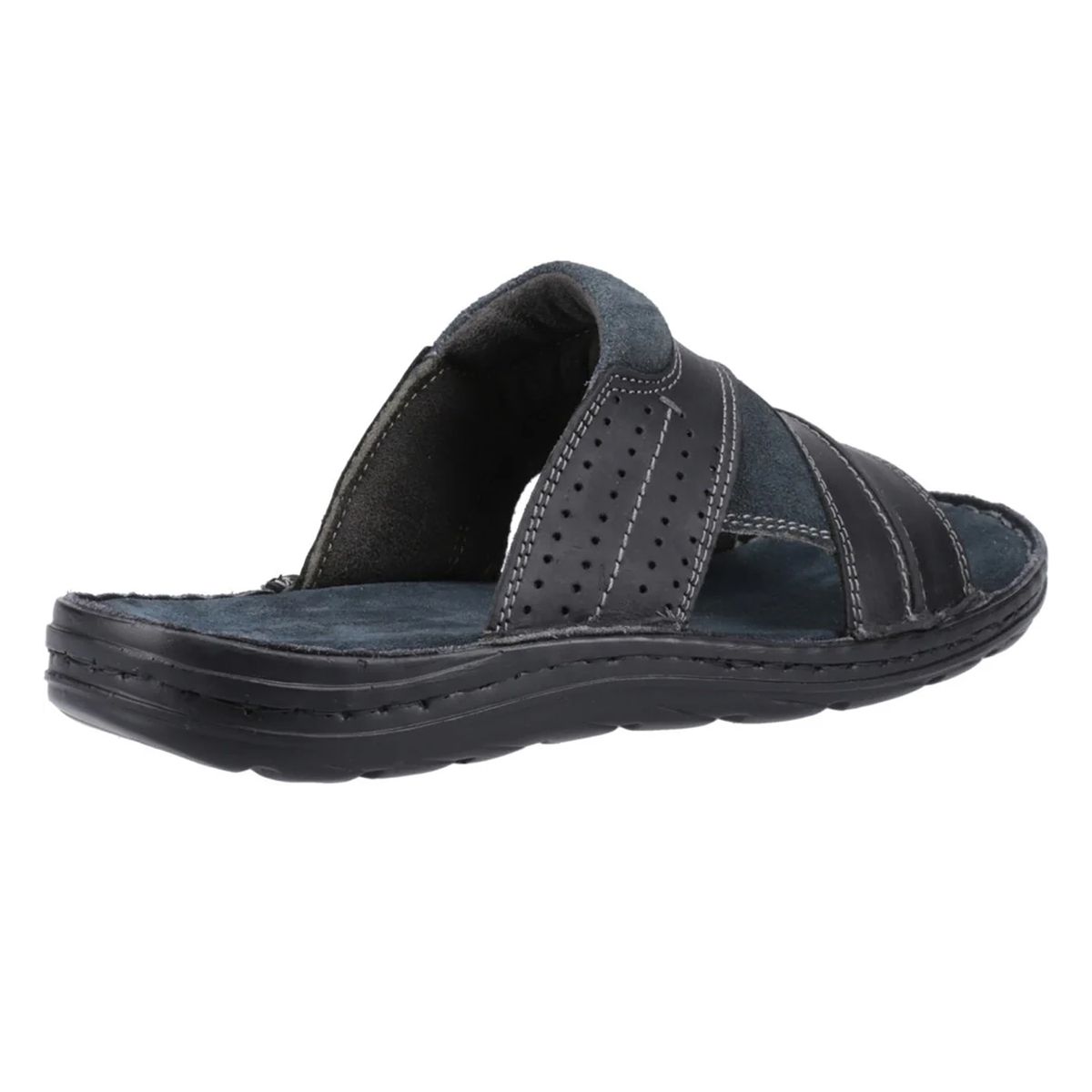 Leder-Sandalen mit dekorativen Ziernähten