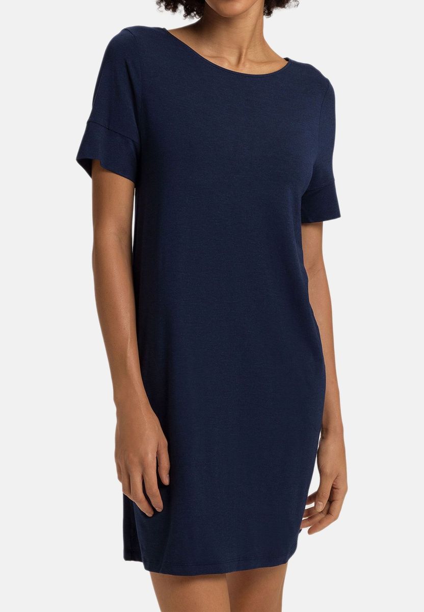 HANRO Nachthemd Natural Elegance, blau, S (Damen)
