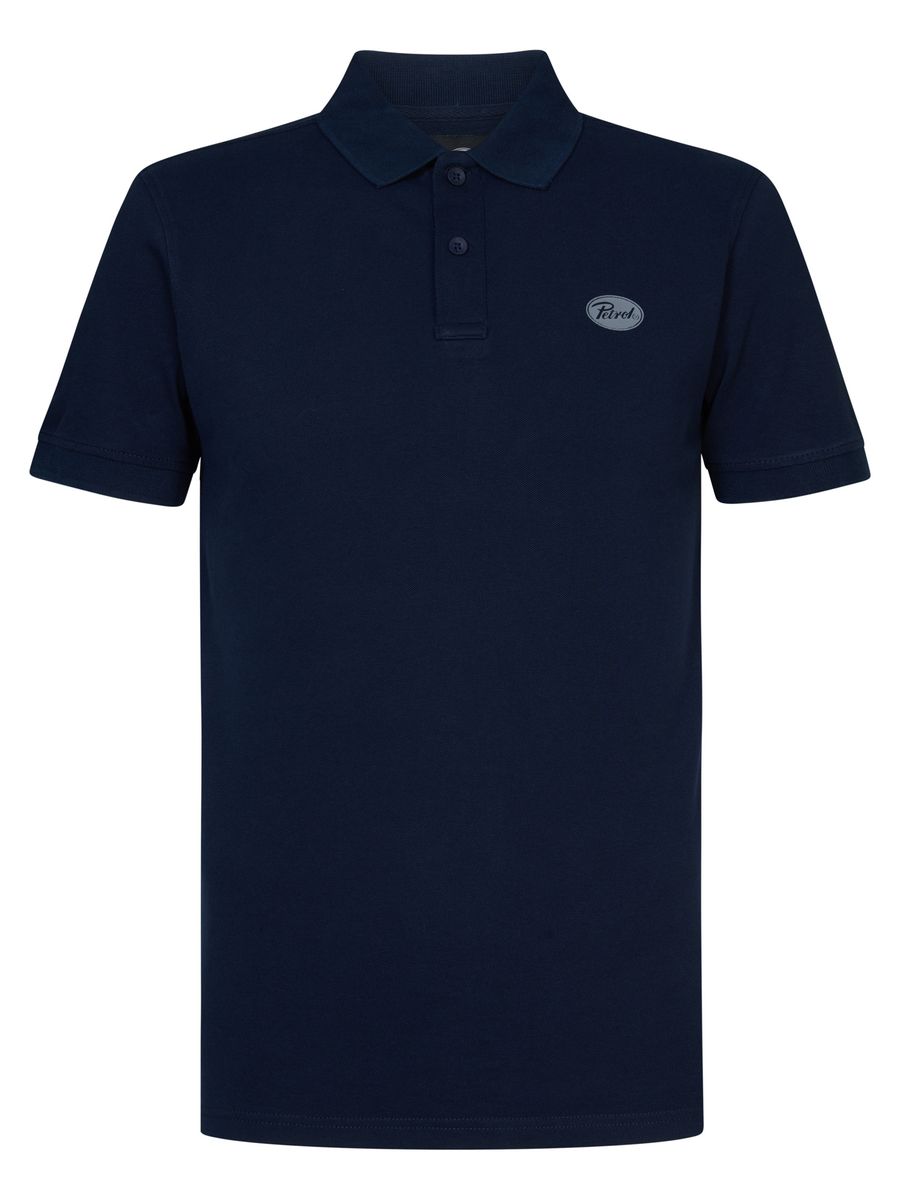 Klassisches, einfarbiges Poloshirt mit Logo