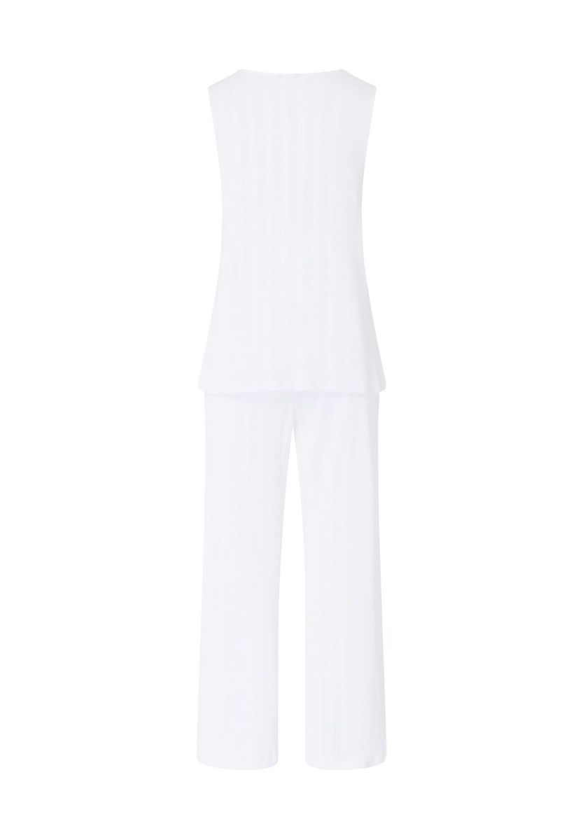 Elegantes weißes Baumwoll-Pyjama-Set