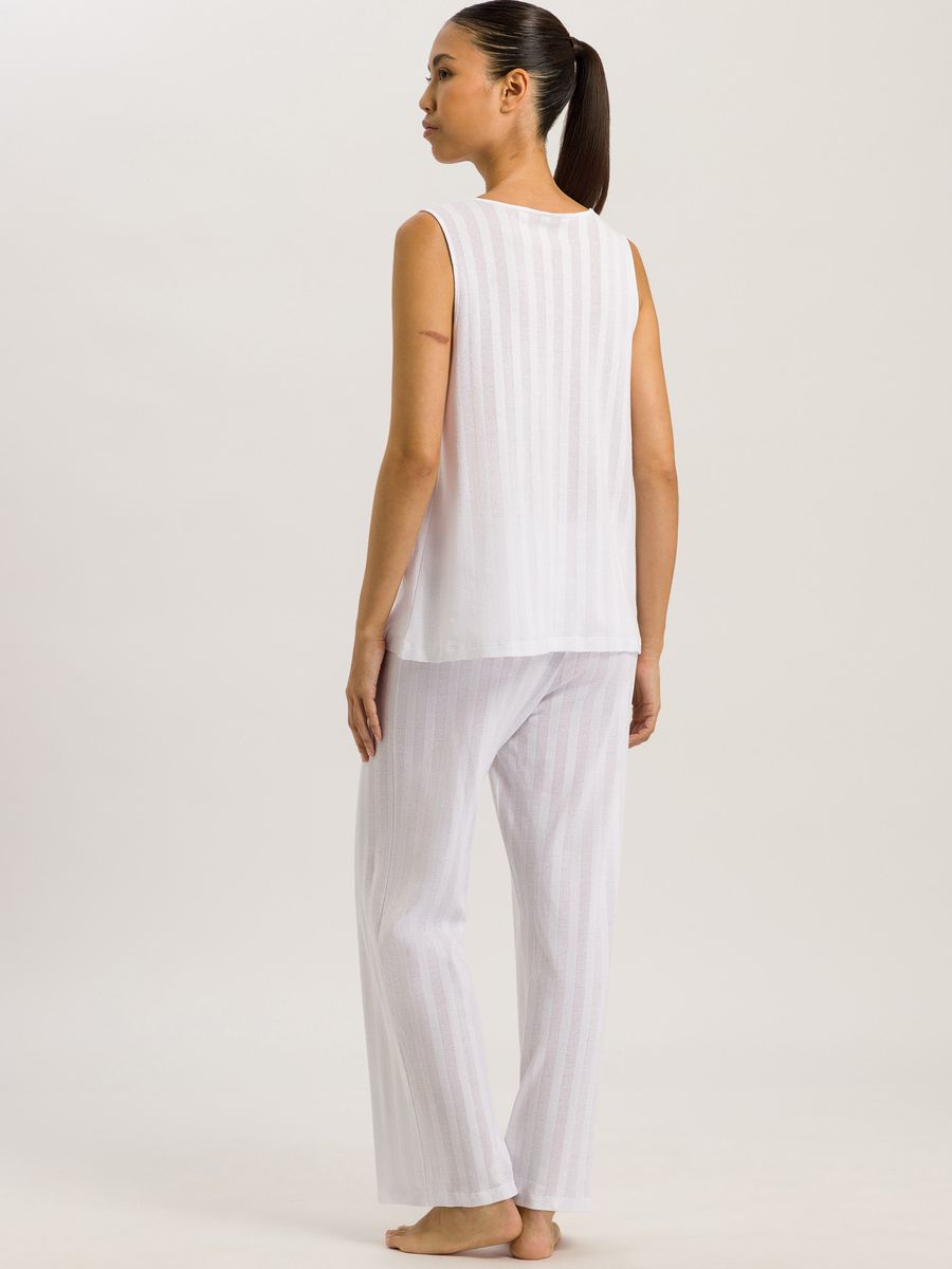 Elegantes weißes Baumwoll-Pyjama-Set