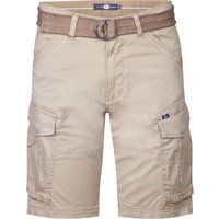 Khaki Twill Cargo Shorts mit Gürtel