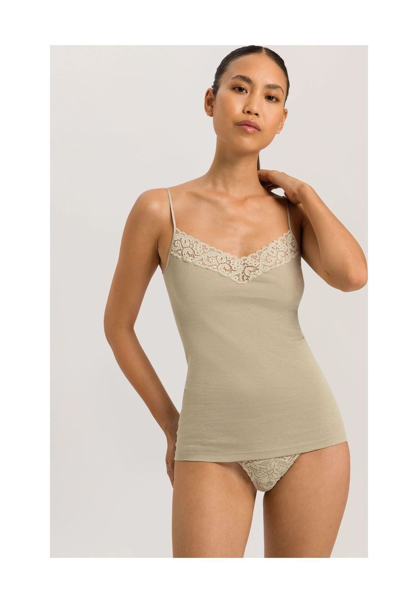 Baumwoll-Top mit Spitzenbesatz