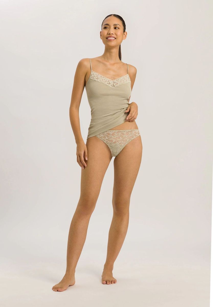 Baumwoll-Top mit Spitzenbesatz