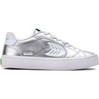 Metallic Leder Low-Top Skate Sneaker