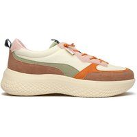 Mehrfarbige Schnür-Plateau-Sneakers