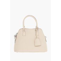 Strukturierte Lederhandtasche mit Griff