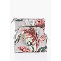 Schultertasche mit Blumenmuster und Henkel