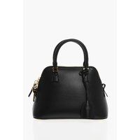 Schwarze Ledertasche mit Tragegriff
