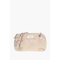 Gesteppte Schultertasche aus Leder mit Kettenriemen
