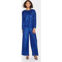 Langarm-Bluse Gerade Passform blue
