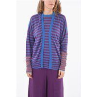 Gestreifte Strickjacke mit offener Vorderseite