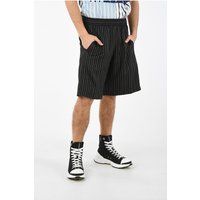 Gestreifte Bleistift-Shorts mit Kordelzug