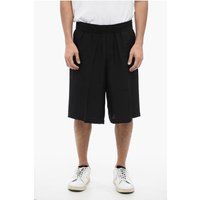 Schwarze Shorts aus Viskosemischung mit Gummibund