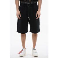Schwarze Shorts aus gebürstetem Baumwolljersey