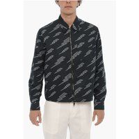 Bedruckte Reißverschluss-Overshirt-Jacke