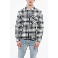 Herren Gestepptes Plaid Overshirt Jacke