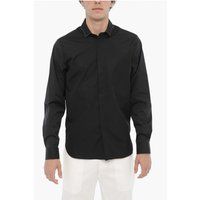 Schmales schwarzes Button-Down-Hemd