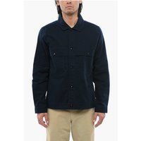 Navy Twill Hemdjacke mit Knopfleiste