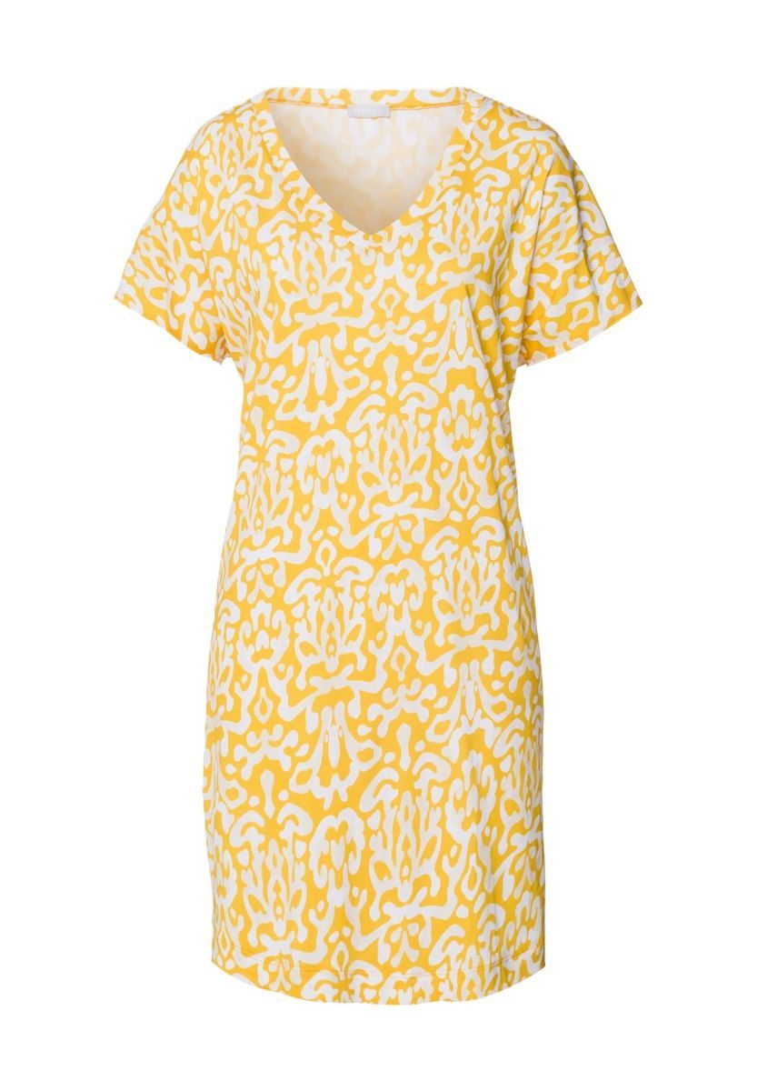 Bedrucktes Baumwoll-Nachthemd mit kurzen Ärmeln