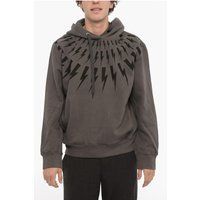 Grauer Kapuzenpullover mit ThunderBolt-Print