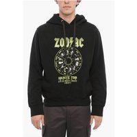 Fleece-Baumwoll-Hoodie mit Grafikdruck