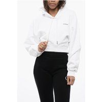 Kurzer Hoodie mit Logo und Print