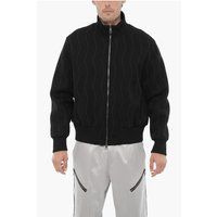 Besticktes Slim Fit Sweatshirt mit Reißverschluss