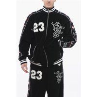 Retro Varsity Trainingsjacke aus Frottee