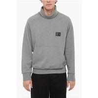 Herren Grauer Rollkragenpullover mit Patch