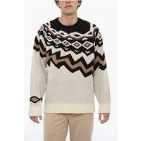 Wollmischung Pullover mit Muster, Boxy Fit