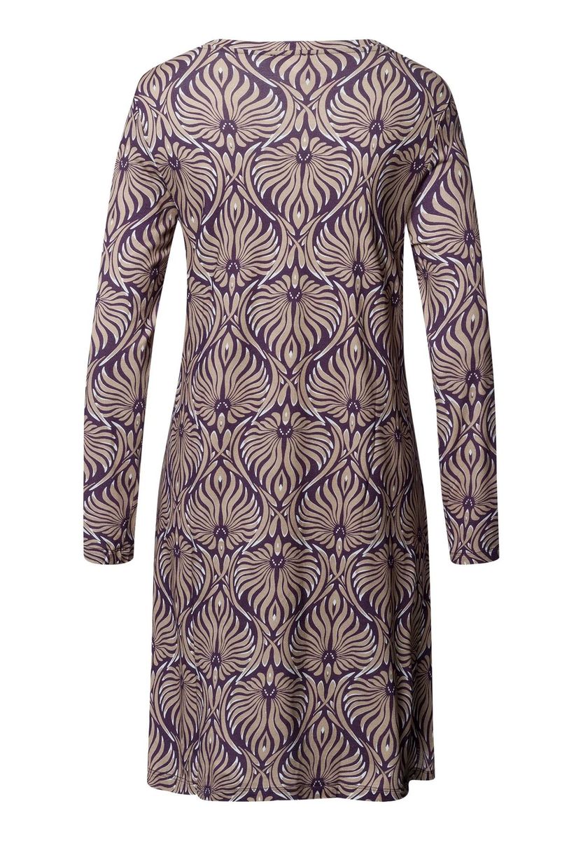 Gemustertes, langärmeliges Strick-Nachthemd