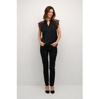 Kurzarm-Bluse Straight fit black