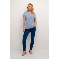 Kurzarm-Bluse Loose fit blue white