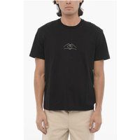 Baumwoll-Rundhals-T-Shirt mit Print