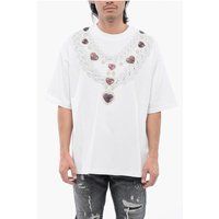 Oversize-T-Shirt mit Halsketten-Print