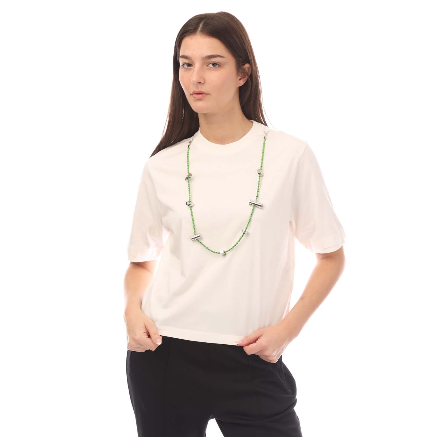 Rundhals-T-Shirt mit abnehmbarer Stopper-Kette