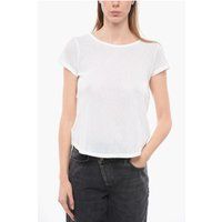 T-Shirt mit Lochmuster und Rundhalsausschnitt