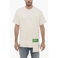 Einfarbiges T-Shirt mit Rundhalsausschnitt und Taschendetail