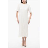 Minimalistisches weißes T-Shirt-Kleid aus Baumwolljersey