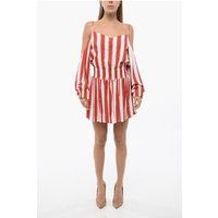 Gestreiftes schulterfreies Minikleid