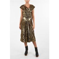 Metallisch-goldenes Empire-Kleid mit Falten